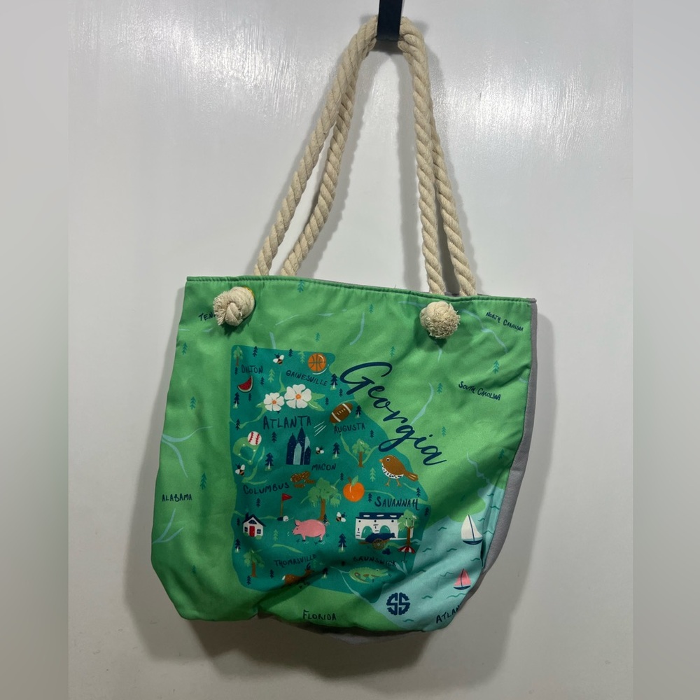 Simply‎ Southern Green Georgia Tote Bag